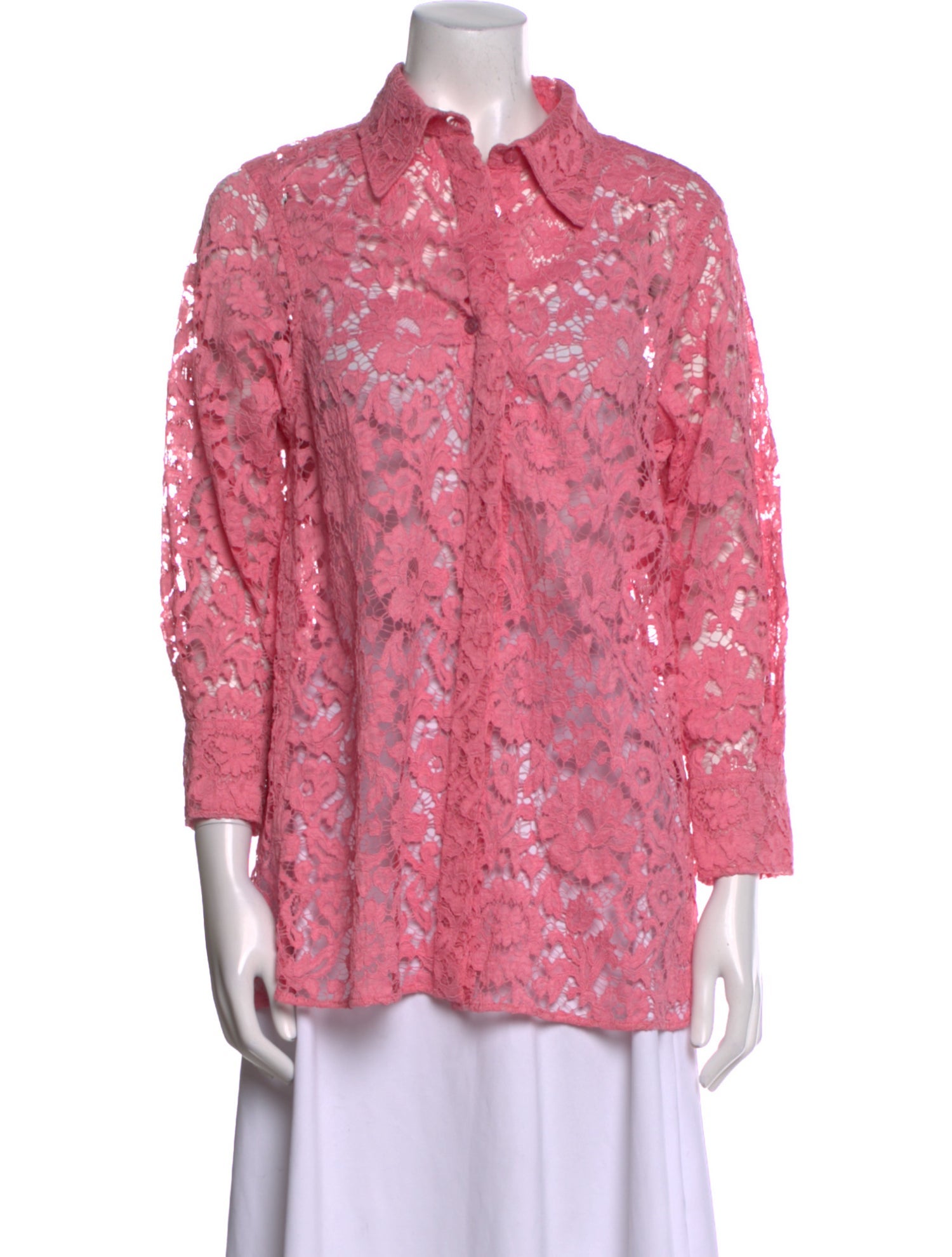 Valentino Lace Lace Pattern Button-Up Top