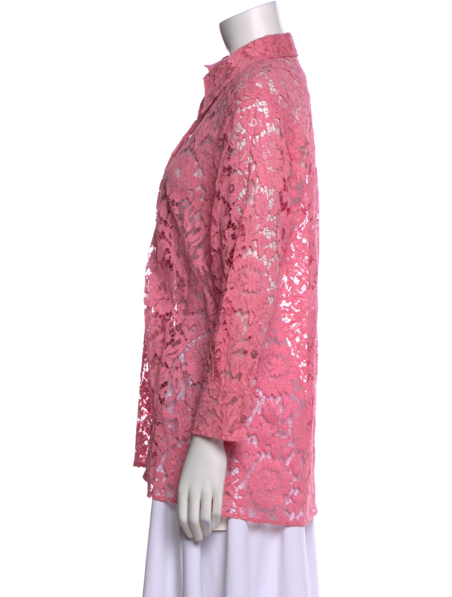 Valentino Lace Lace Pattern Button-Up Top