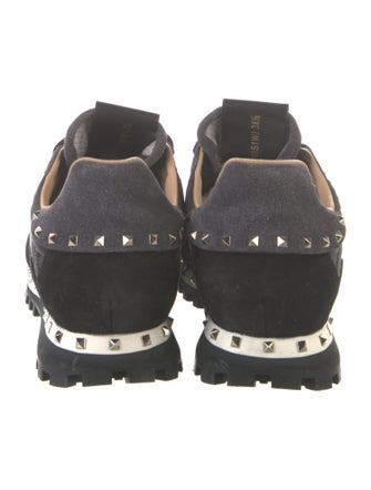 Valentino Rockstud Accents Suede Sneakers