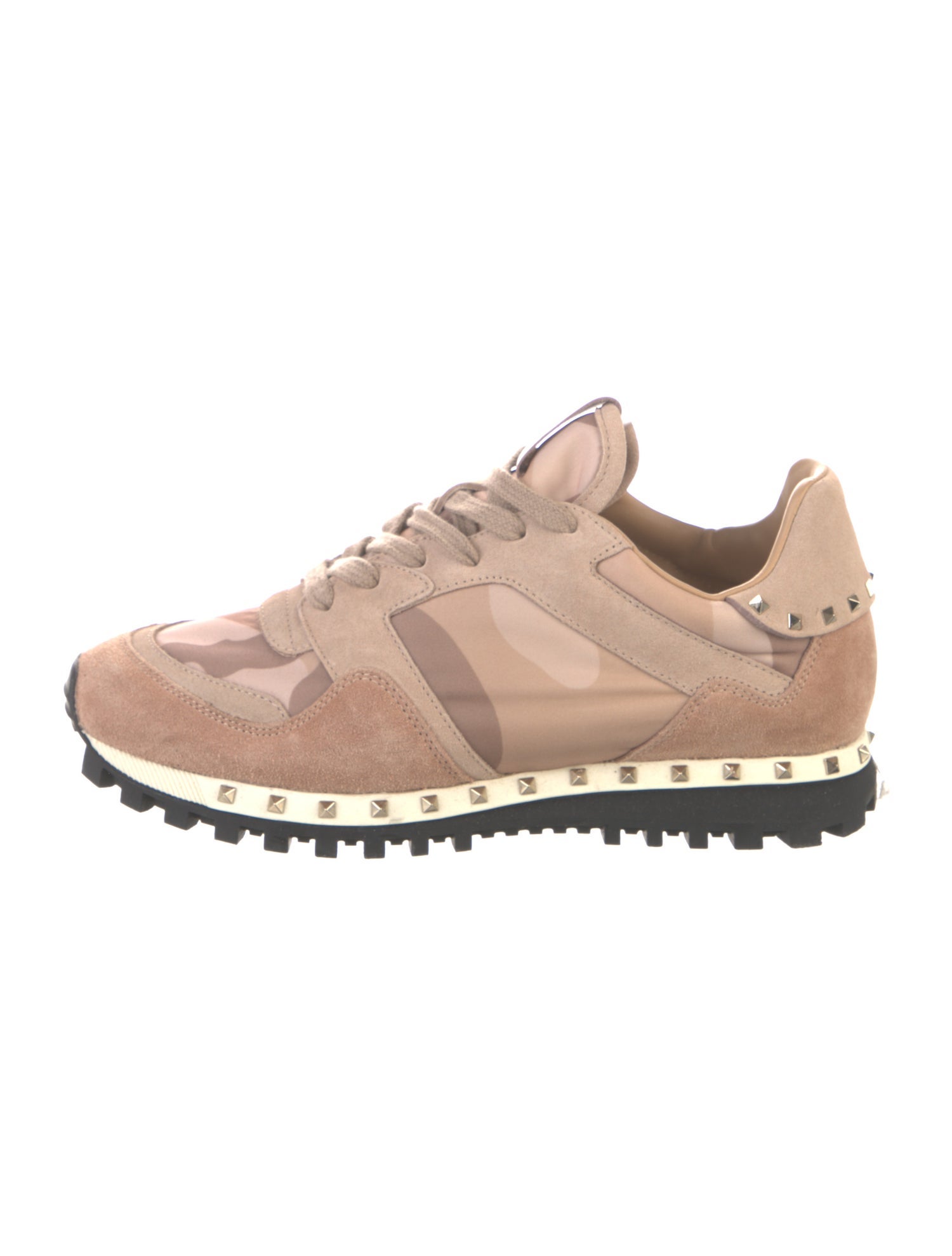 Valentino Rockstud Accents Suede Sneakers