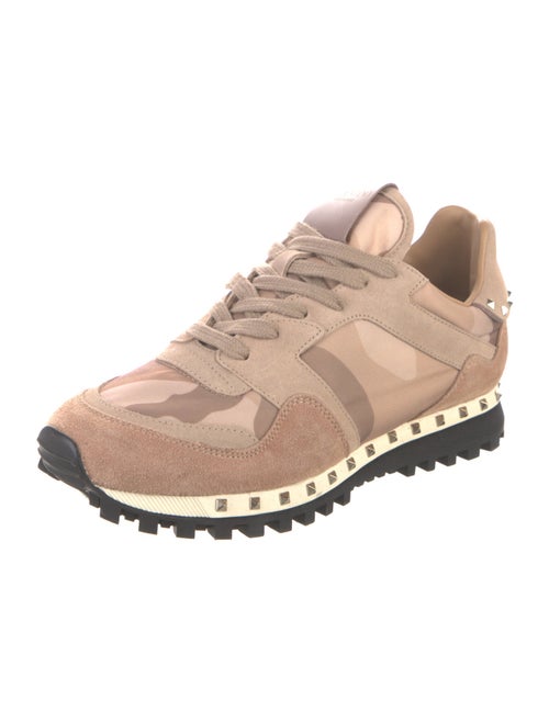 Valentino Rockstud Accents Suede Sneakers