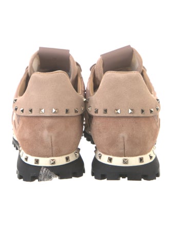 Valentino Rockstud Accents Suede Sneakers