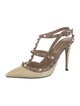 Valentino Rockstud Accents Patent Leather T-Strap Pumps