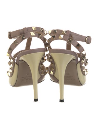 Valentino Rockstud Accents Patent Leather T-Strap Pumps