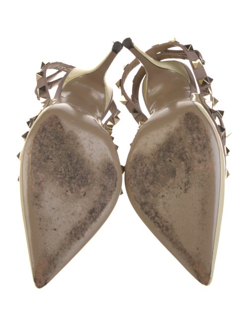 Valentino Rockstud Accents Patent Leather T-Strap Pumps