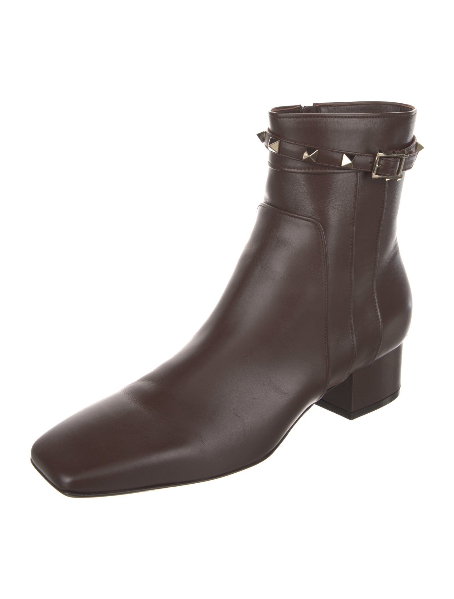 Valentino Rockstud Accents Leather Boots