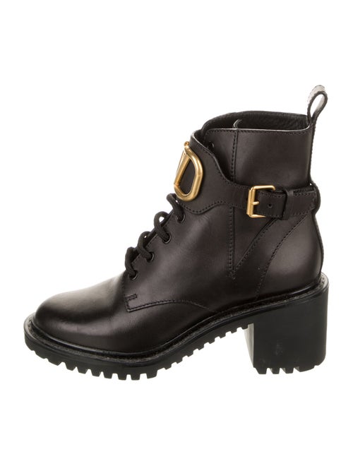 Valentino Leather Combat Boots