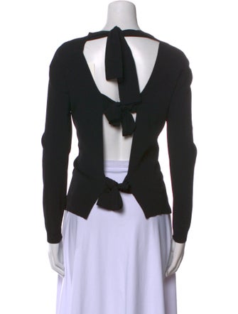 Valentino Scoop Neck Long Sleeve Top