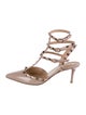 Valentino Rockstud Accents Patent Leather T-Strap Pumps
