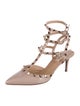 Valentino Rockstud Accents Patent Leather T-Strap Pumps