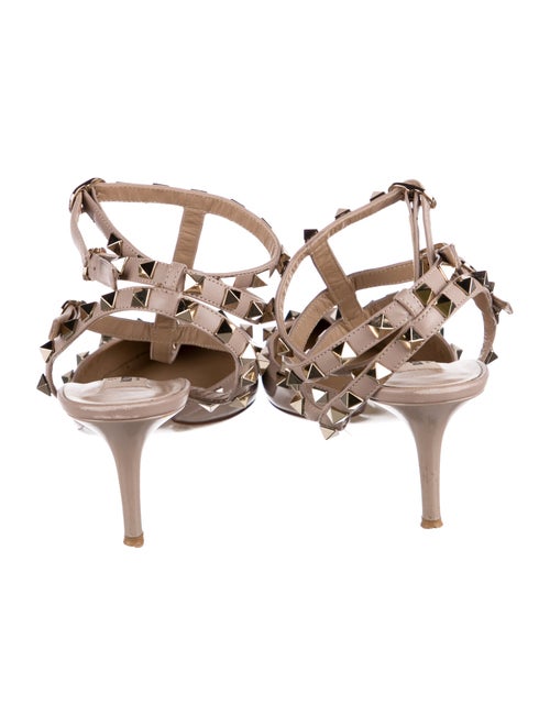 Valentino Rockstud Accents Patent Leather T-Strap Pumps