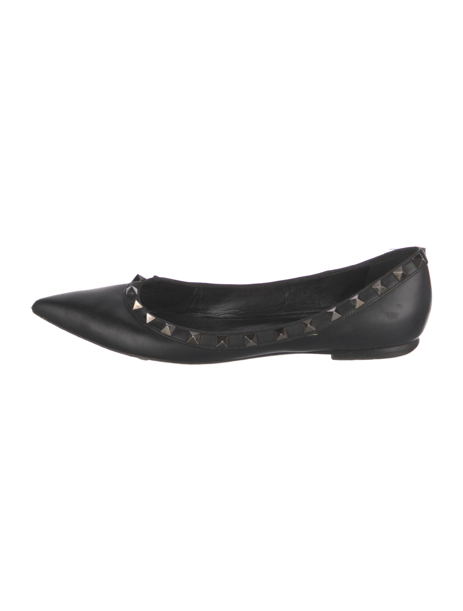Valentino Rockstud Accents Leather Ballet Flats