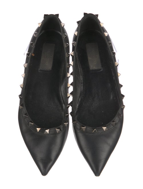 Valentino Rockstud Accents Leather Ballet Flats