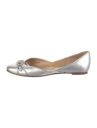 Valentino Signature Logo Leather D'Orsay Flats
