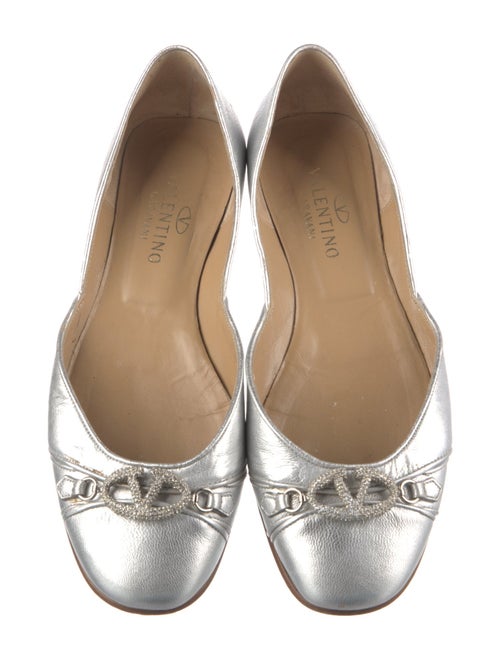 Valentino Signature Logo Leather D'Orsay Flats