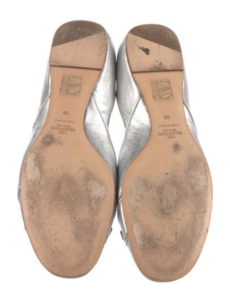 Valentino Signature Logo Leather D'Orsay Flats