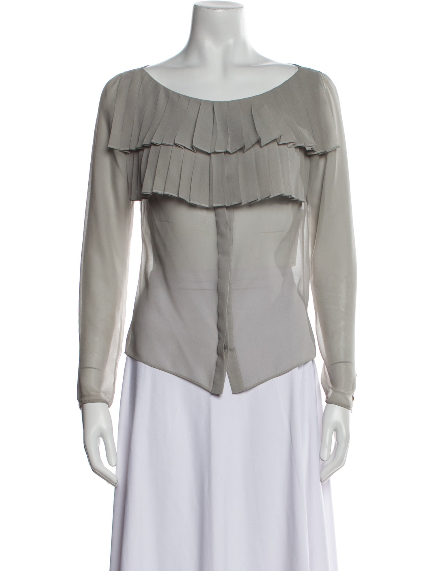 Valentino Silk Scoop Neck Blouse