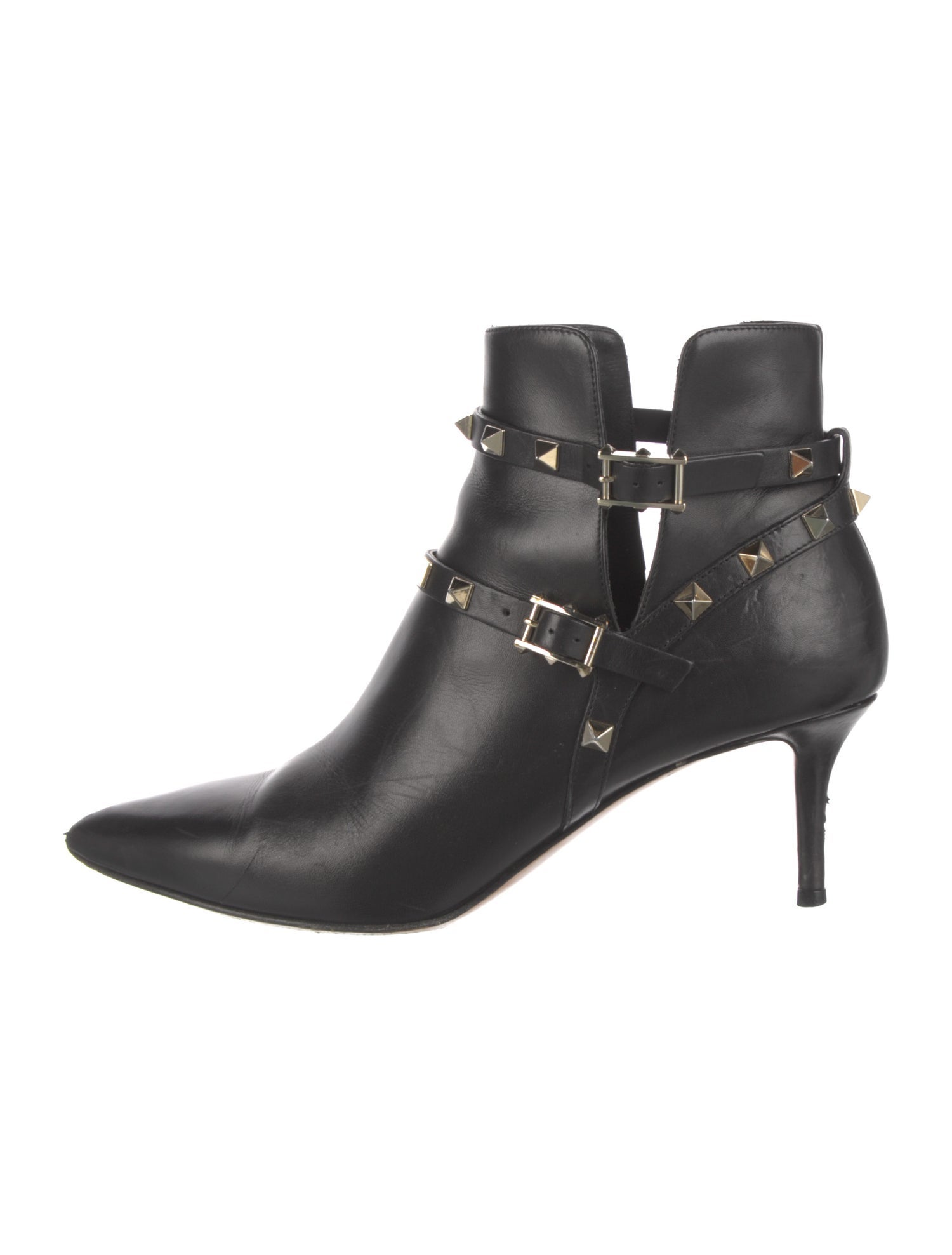 Valentino Rockstud Accents Leather Boots