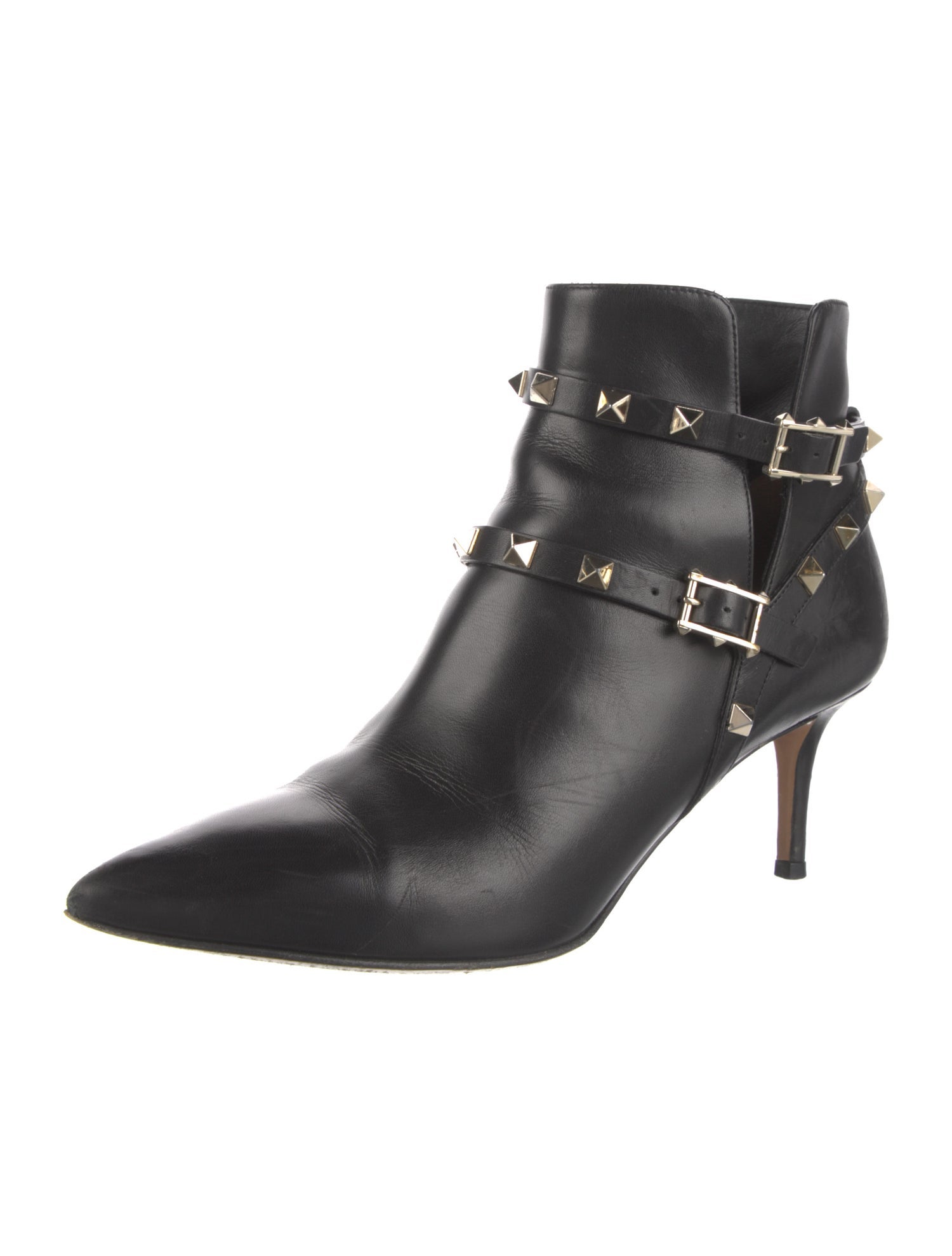 Valentino Rockstud Accents Leather Boots