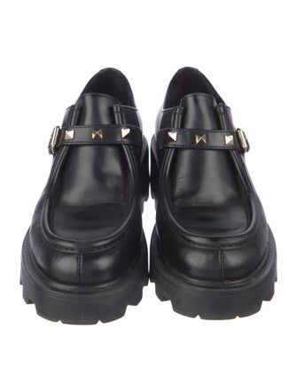 Valentino Rockstud Accents Leather Oxfords