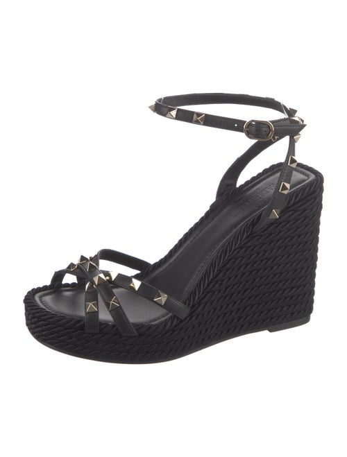 Valentino Rockstud Accents Leather Espadrilles