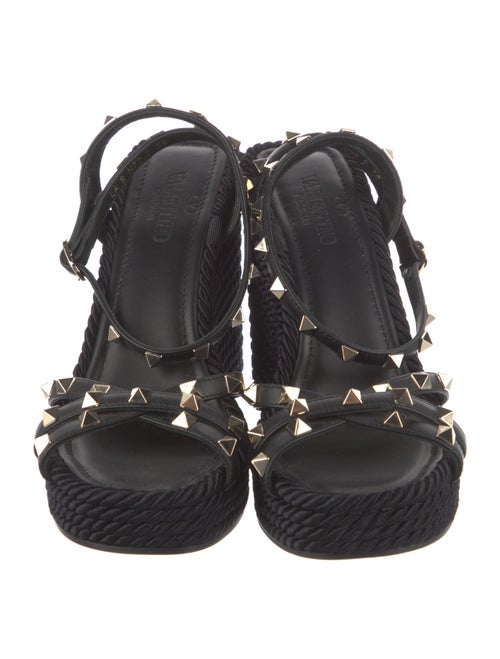 Valentino Rockstud Accents Leather Espadrilles