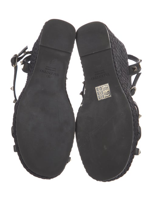 Valentino Rockstud Accents Leather Espadrilles