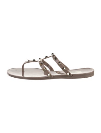 Valentino Rockstud Accents Rubber Slides