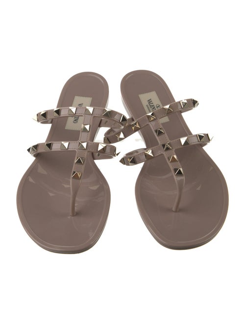 Valentino Rockstud Accents Rubber Slides