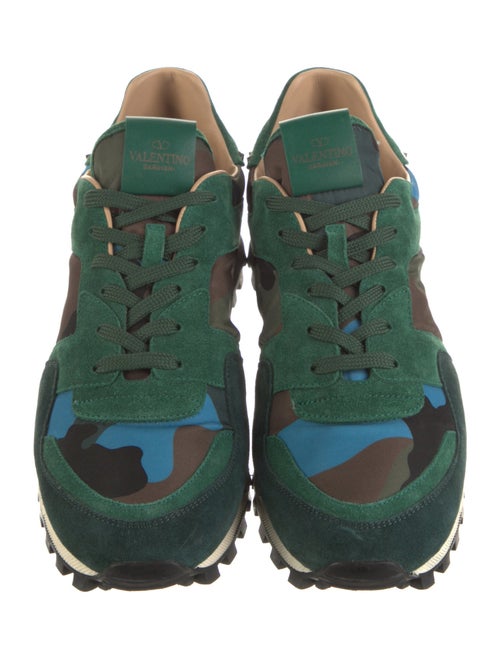 Valentino Rockstud Accents Suede Sneakers