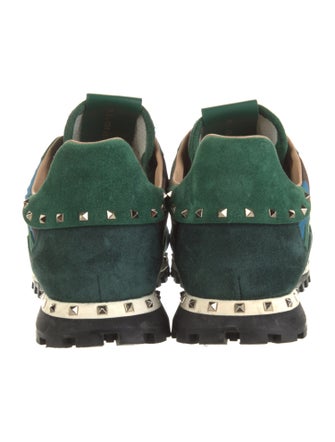 Valentino Rockstud Accents Suede Sneakers