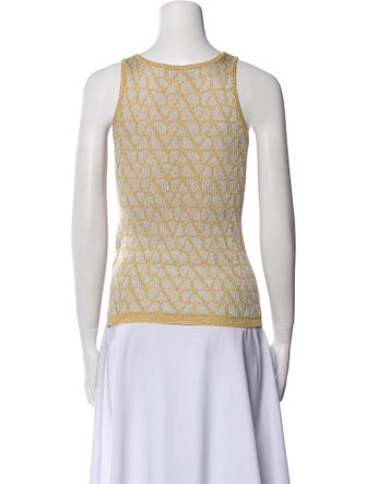 Valentino Printed Scoop Neck Top