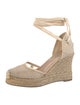 Valentino Lace Leather Trim Embellishment Espadrilles