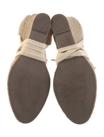 Valentino Lace Leather Trim Embellishment Espadrilles