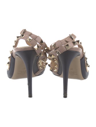 Valentino Rockstud Accents Leather T-Strap Pumps