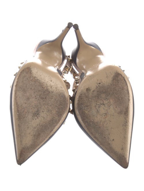 Valentino Rockstud Accents Leather T-Strap Pumps