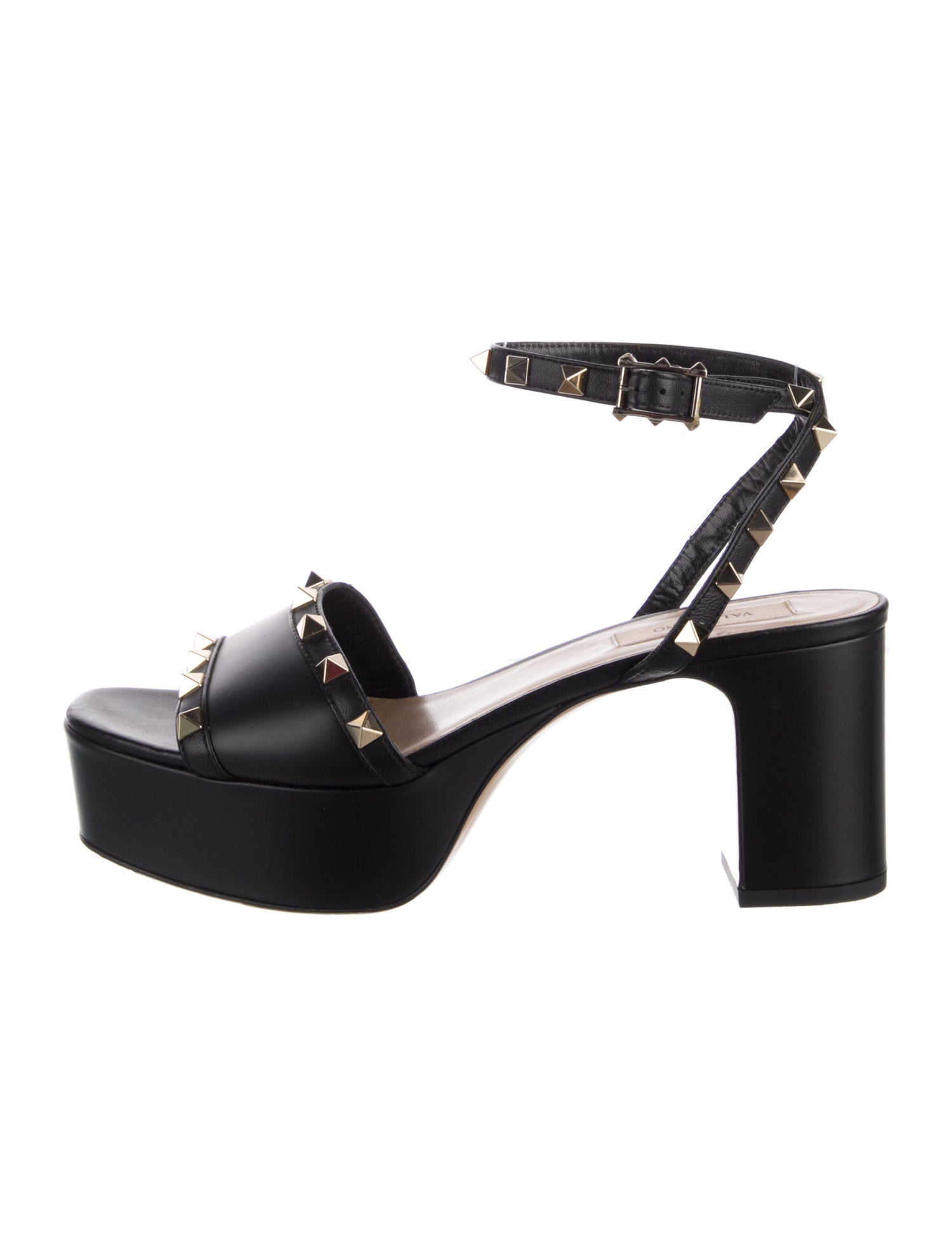 Valentino Rockstud Accents Leather Sandals