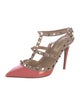 Valentino Rockstud Accents Patent Leather T-Strap Pumps