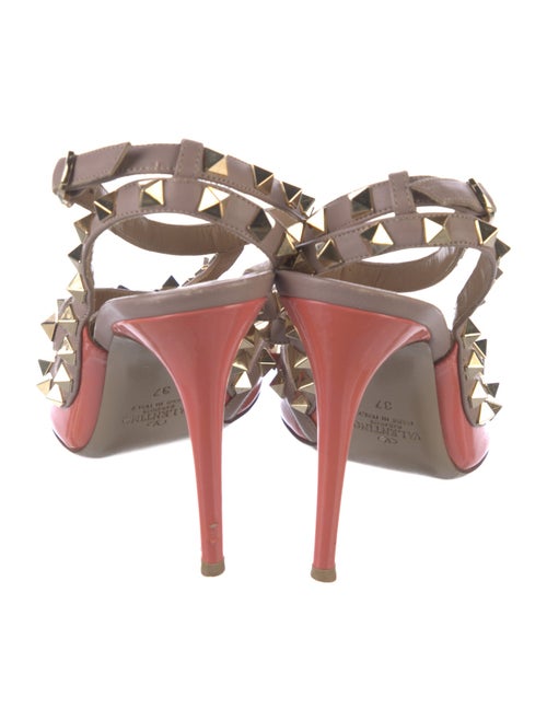 Valentino Rockstud Accents Patent Leather T-Strap Pumps