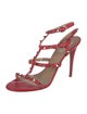 Valentino Rockstud Accents Leather T-Strap Sandals