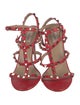 Valentino Rockstud Accents Leather T-Strap Sandals