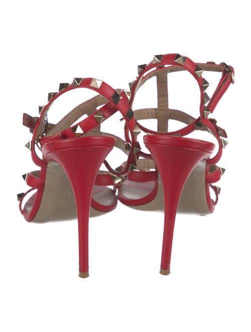 Valentino Rockstud Accents Leather T-Strap Sandals