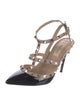 Valentino Rockstud Accents Patent Leather T-Strap Pumps