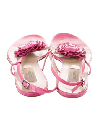 Valentino Leather T-Strap Sandals