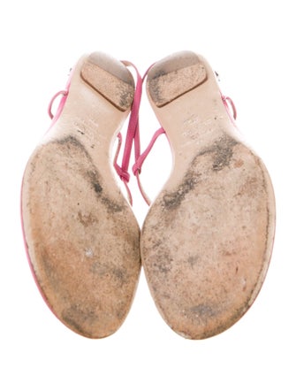 Valentino Leather T-Strap Sandals