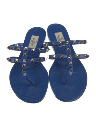 Valentino Rockstud Accents Rubber Slides