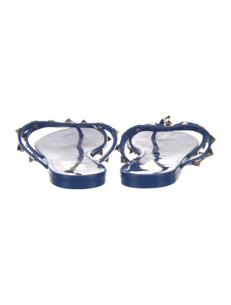 Valentino Rockstud Accents Rubber Slides