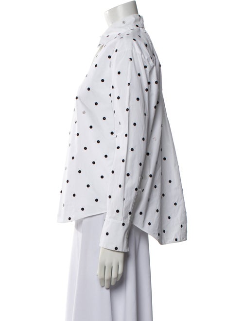 Valentino Polka Dot Print Long Sleeve Button-Up Top