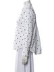 Valentino Polka Dot Print Long Sleeve Button-Up Top
