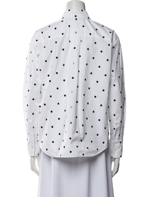 Valentino Polka Dot Print Long Sleeve Button-Up Top